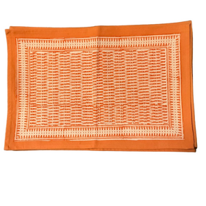 Pomegranate Orange & White Placemats Set of 10